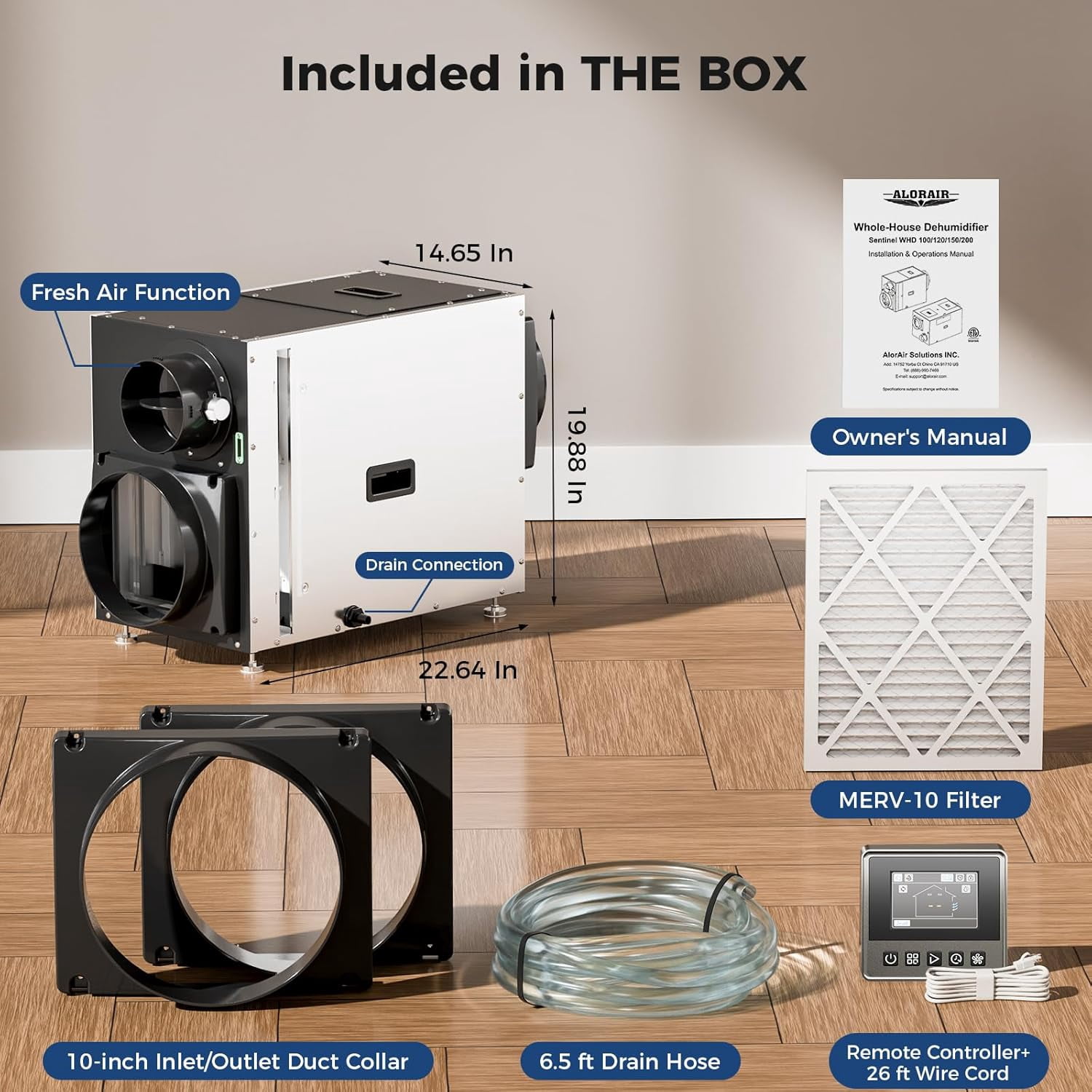 AlorAir 90 Pint Whole House Dehumidifier  Size for 2300 Sq.Ft   dehumidifiers for Crawl，ALORAIR  Dehumidifier