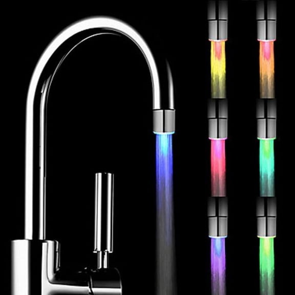 Lingouzi Led Water Faucet Light 7 Color Changing Faucet For Kitchen And Bathroom Faucet Tap Sink Faucet For Kitchen And Bathroom