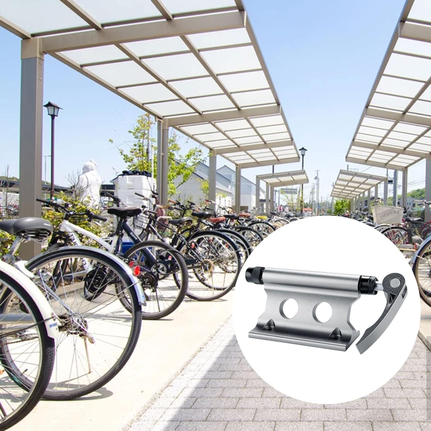 ABPETE 2PCS Bike Rack Carrier Fork Mount, Universal Alloy Bike Block Fork Lock Mount,Securely Holds All Bicycles & Fits Any Flat Surface for Safe Transportation - Heavy Mountain Bikes, Road Bicycles