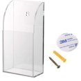 thumbnail image 1 of Soporte para control remoto, transparente, para montaje en pared, para mesita de noche, práctico organizador de medios, caja de almacenamiento (tres compartimentos), 1 of 5