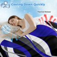 thumbnail image 3 of Blue Stripe Cooling Blanket,Lightweight Breathable Summer Throw Blanket with Double Sided Cold Effect,Ombre Grey Moire Geometric Modern Abstract Picnic Blankets Bed Sheet for Hot Sleepers 60"x80", 3 of 8