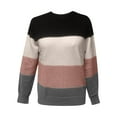 thumbnail image 4 of Lightweight Sweaters For Women Sevevn Women's Mock Neck Color Block Long Sleeve Pullover Sweater, 4 of 6