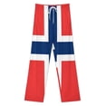thumbnail image 3 of Norwegian Flag Pajama Pants Comfortable Elastic Waist Pajamas Fashion Sleepwear Bottoms Plus Size Homewear, 3 of 6