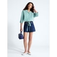 thumbnail image 3 of Free Assembly Women's High Rise Denim Utility Shorts, 4” Inseam, Sizes 0-18, 3 of 6