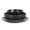 thumbnail image 4 of Gibson Home Dinah 16 Piece Double Bowl Stoneware Embossed Speckled Dinnerware Set - Matte Black, 4 of 4