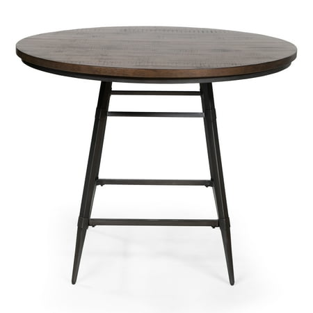 Customer Favorite Furniture Of America Nadow Indoor Outdoor Industrial 45 X45 X35 Round Metal Dining Table Weathered Gray Black Accuweather Customer Favorite Furniture Of America, Weathered Round Dining Table