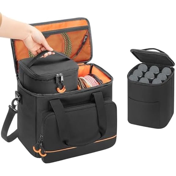 9 Slots Wireless Microphone Case, Travel Bag for Handheld Mic System, Carrying Case for Singing, Karaoke, Party (Patent Design)$$Music