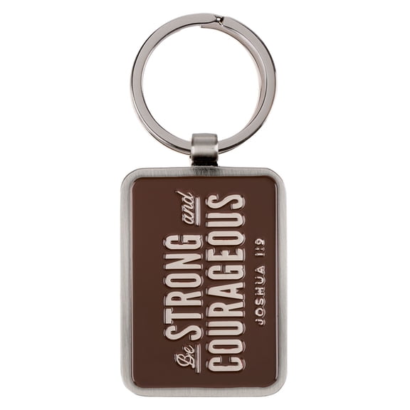 Christian Art Gifts Novelty Inspirational Scripture Split Metal Keychain for Men & Women: Strong and Courageous Enco, (Hardcover)
