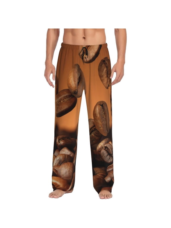 Hirioo Coffee Beans for Women's PJ Pajama Pants Sleep Pants Women's Home Trousers with Pockets,S-3XL-Small