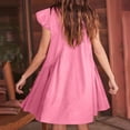 thumbnail image 3 of Puntoco Vestido De Manga Corta Con Cuello En V, Minifalda Con Cuello En V De Color Sólido Con Manga Con Volantes Para Mujer, Color Rosa, Xxl, 3 of 6