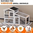 thumbnail image 1 of QinaQin Double Layer Rabbit Hutch, Wooden Bunny Cage with Run, Grey, 1 of 7