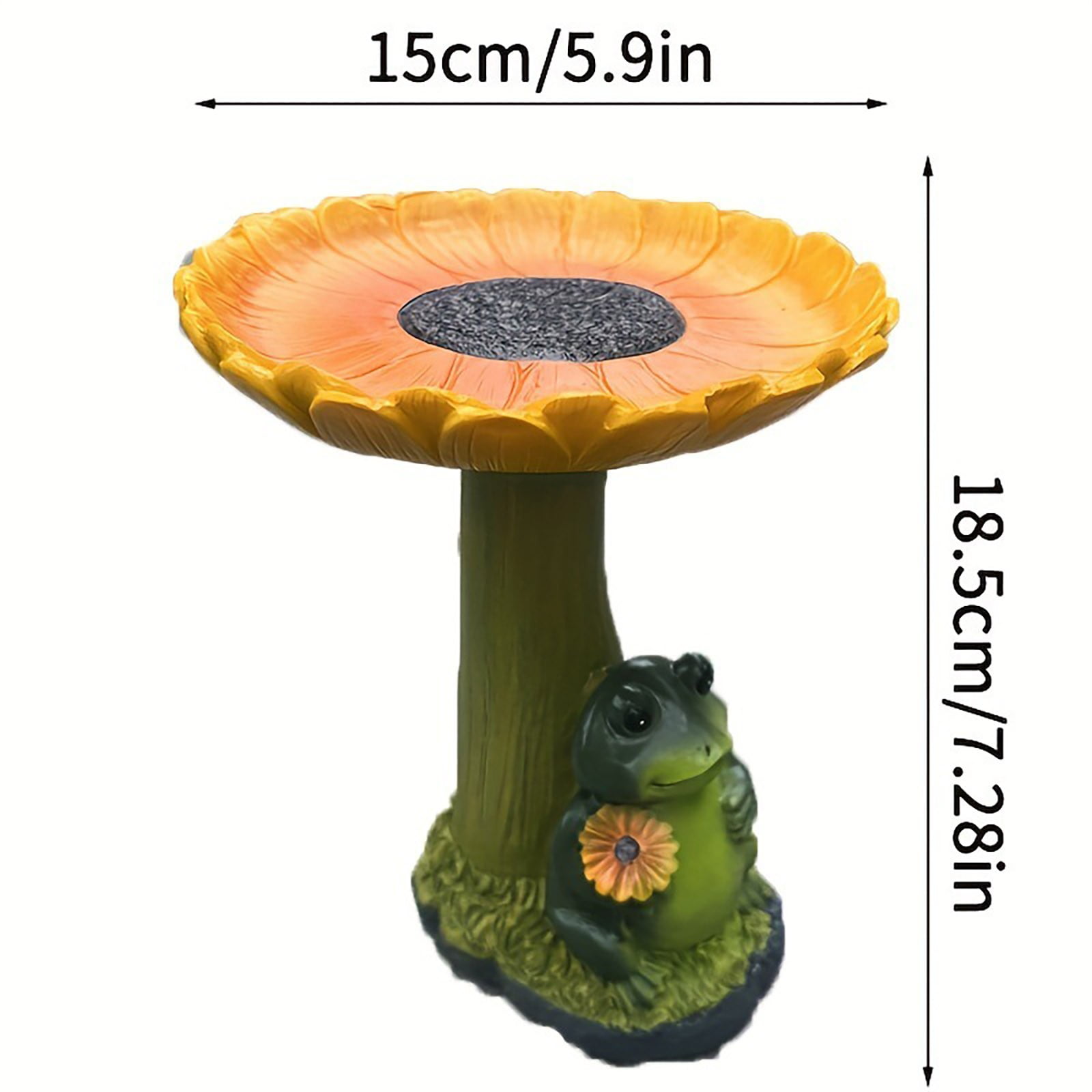 Hot Sale! Fdelink Yard Garden Frog Bird Feeder Standing Bird Feeder Sunflower Bird Ground Bird Baths for Outside Sunflower Outdoor Decor Small Ornaments Resin Water Bath, Bird Feeder*1Bird Feeder