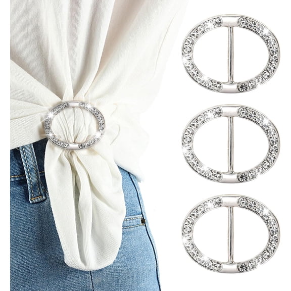 3 Pcs Fashion Scarf Clips Shawl buckle Inlaid Rhinestone Buckle Scarves Buckle Scarf Rings Buckle for Women Shirt Ties Clips Women's Shawl Buckle Silk Scarf for Clothing Neckerchief Shawl