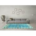 thumbnail image 3 of Ahgly Company Indoor Square Oriental Light Blue Traditional Area Rugs, 3' Square, 3 of 4