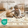 thumbnail image 4 of ODIKA Medallion Diamond Lattice Stepped Border Rectangular for Playroom, Bedroom, Reading Nook, Pet Friendly & Kids Safe Play, 4 of 7