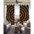thumbnail image 6 of Colorful Ombre Boho Blackout Curtains for Bedroom Living Room Darkening Curtains 54 Inch Long Retro Red Green Yellow Gradient Art Short Curtain for Small Window Treatment Grommet Drapes 42"x54"x2, 6 of 9