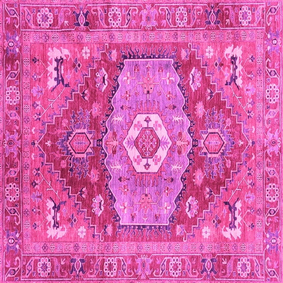 Ahgly Company Indoor Square Persian Pink Traditional Area Rugs, 4' Square