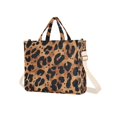 thumbnail image 7 of FORMRS Womens Corduroy Tote Bag Crossbody Shoulder Handbag with Pocket, Leopard Pattern, 7 of 7
