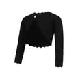 thumbnail image 6 of Arshiner Girls Cardigan Sweaters Shrug Crewneck Button Front Outerwear Black for 7-8 Years Black 130, 6 of 8
