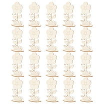 20 pcs Unfinished Wooden Flowers DIY Blank Wood Flowers Wooden 3D Flower Decoration