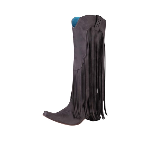 Women's Knee High Boots Tassel High Heel Fall Winter Fashion Tall Boots