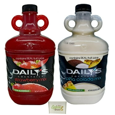 Daily's Non-Alcoholic 64oz Cocktail Combo Pack - Strawberry Daiquiri and Pina Colada Mix - 1 bottle of Each, by Dasher's Spice & Beans