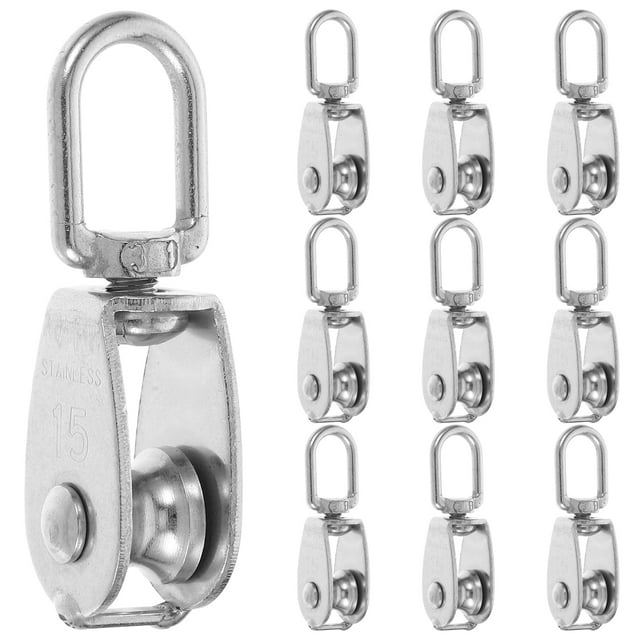 Shisuyan 10pcs Stainless Steel Pulley Wire Rope Pulley Greenhouse Diy Project Pulleys Groove Wheel Heavy Duty Lifting Pulley Heavy Duty Pulley Rope Pulley