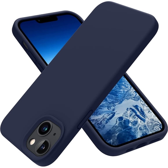 Pour iPhone 14 Case, Étui de Téléphone Mince et Mince en Silicone Antichoc pour iPhone 14 6,1 Pouces (Bleu Minuit)