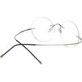 thumbnail image 4 of Agstum Memory Titanium Round Optical Eyeglasses Rimless Flexible Glasses Frame 46mm, 4 of 7