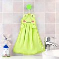 thumbnail image 4 of Juego de 4 toallas de microfibra con forma de animales para niños, toallas absorbentes para cocina y baño, 4 of 5