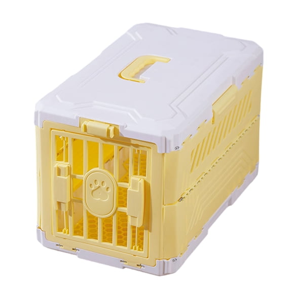 Compact Storage Pet Kennel for Cats Small Dogs, Foldable Hard Shell Travel Crate with Front Latch Door, Vents