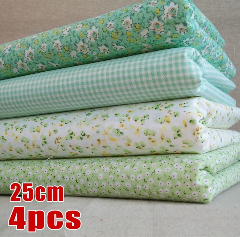 4pcs 25cm/50cm DIY Square Craft Sewing Cotton Cloth Patchwork Soft Floral Fabric 