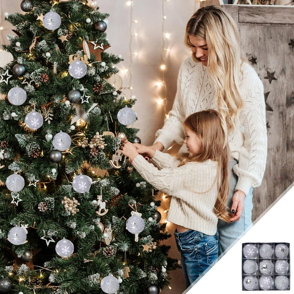 JLFNYA Mini Christmas Ornaments Clearance,Christmas Balls Ornament,Christmas Tree Printed Gift Balls Exquisite Creatives Design Christmas Balls Christmas Venue Decoration Christmas Balls