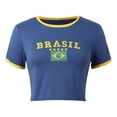 thumbnail image 4 of Women's Casual T Shirts Brasil Print Short Sleeve Spring Tees 2026 Crewneck Summer Trendy Tops, 4 of 7