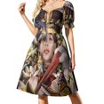 thumbnail image 2 of Nefertiti y las maravillas del Egipto Vestido de manga corta vestidos de noche para mujer Falda de verano para mujer, 2 of 7