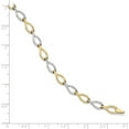 thumbnail image 2 of Leslie's Real 10kt Two-tone Polished Diamond Cut Chain Bracelet; 7.5 inch; Lobster (Fancy) Clasp; for Adults and Teens; for Women and Men, 2 of 2