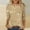 Khaki, variant on Ladies Tops Plus Size 3/4 Sleeve Blue Floral Crew Neck T-Shirts Ladies Shirts