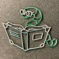 thumbnail image 4 of Glowneon Snake Read Book Neon Sign, Library Wall Art LED Light Decor, 4 of 4