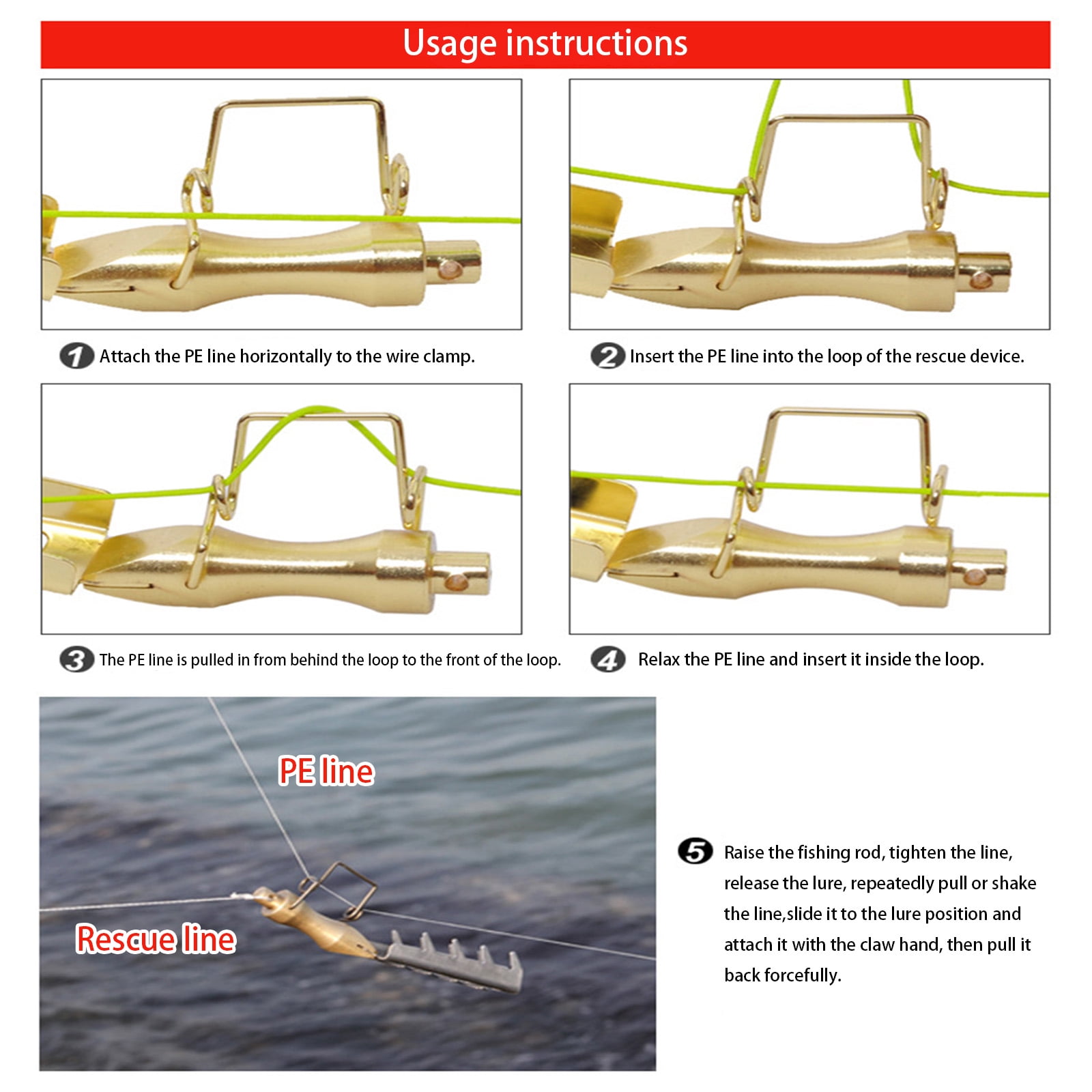 Hard Baits Equipment with 30M Line Stuck Fish Lures Seekers Tackle Recovery Tool Outdoor Fishing Accessories