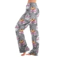 thumbnail image 2 of Watercolor Spiderweb Halloween Pajama Pants for Women, Fuzzy Lounge Bottoms with Pumpkin & Ghost Print, Soft Elastic Waist Flannel Sleep Trousers, 1 Pair Black L, 2 of 6