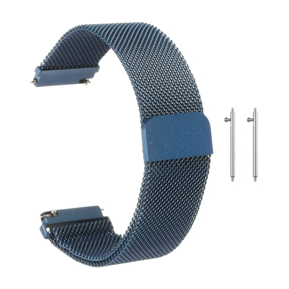 Uxcell Stainless Steel Mesh Watch Band 20mm Quick Release Metal Replacement Watch Strap with Magnetic Buckle for Men Women, Dark Green