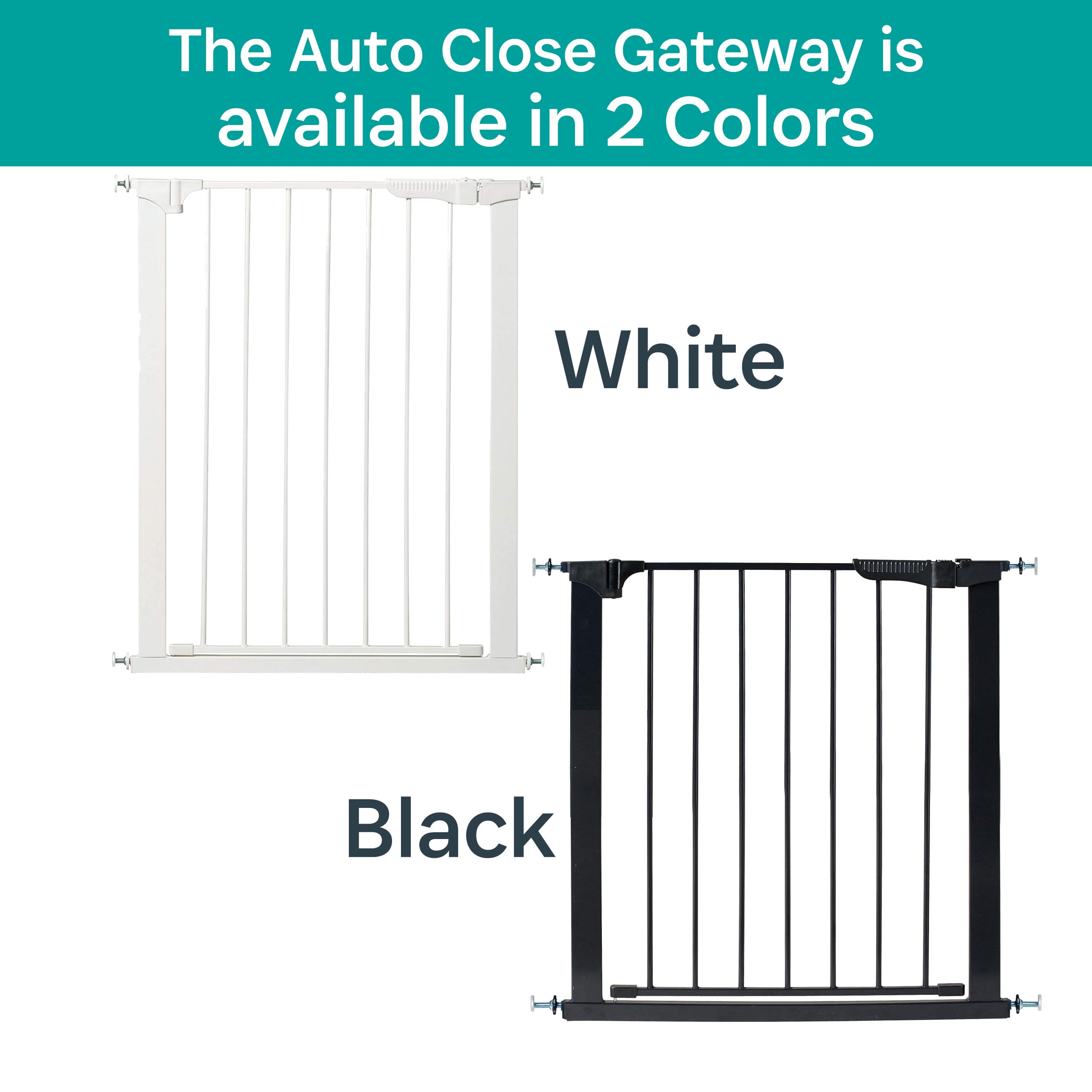KidCo Auto Close Pressure Mounted Baby Gate Dog Gate, White, 2"L x 37"W x 29.50"H