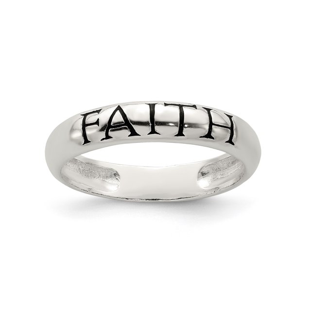 925 Sterling Silver Vintage Faith Ring Religious