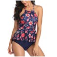 thumbnail image 2 of WREESH Women Floral Print Swimsuit Set Split Bathing Two-Piece Suit Bikini, 2 of 9