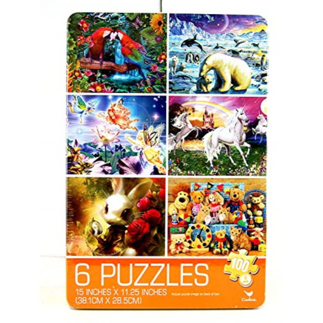 Cardinal Industries 8 Pack Tin Puzzles for Girls