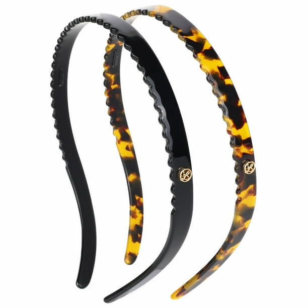 KOVOLITU Paquete de 2 diademas para gafas, sin presión, sin dolor de cabeza, cómodas diademas para mujeres, hermanas, niñas, regalos, tortuga negra