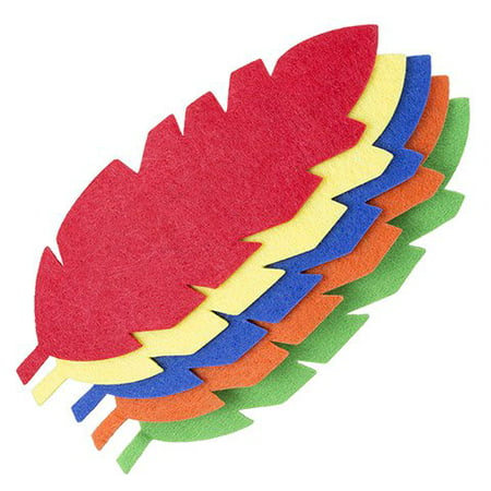 Design bright decorative or wearable crafts with these felt feathers in primary colors. They make great accents for a garland, headband, or journal cover.