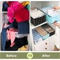thumbnail image 5 of 4PCS Wardrobe Clothes Organizer 7 Grids, Closet Organizers and Storage Baskets, Clothing Storage Bins,Washable Foldable Drawer Clothes Compartment Storage Box for Bedroom Dorm Room, 5 of 16