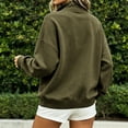 thumbnail image 6 of Women Sweatshirt Sevevn Quarter Zip Stand Collar Oversized Fit Soft Fleece Fabric Drop Shoulder Long Sleeve Pullover Top For Daily Casual Lounging Outdoor Wear, 6 of 8