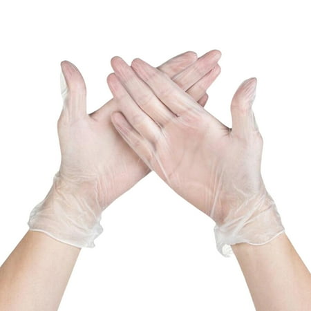 

80PCS Disposable PVC Gloves Multi-purpose Household Kitchen Gloves Practical Catering Beauty Gloves No Powder Gloves for Home Cafe Cleaning (Size M)